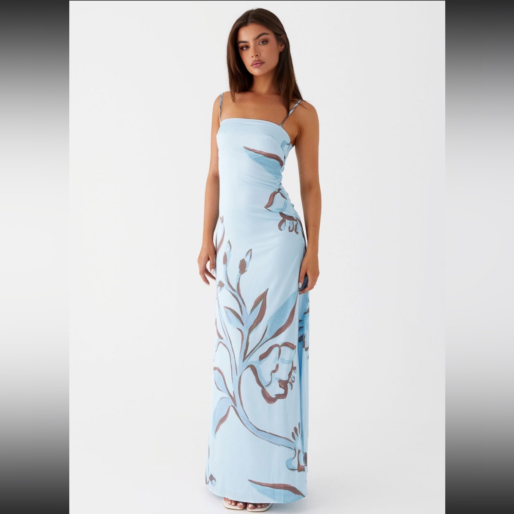 Peppermayo Light Blue Floral Maxi Dress